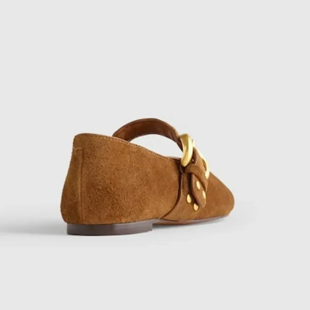 Madewell Women's The Remy Mary Jane Flat Shoes Comfort Dried Acorn Size 8 NWOB